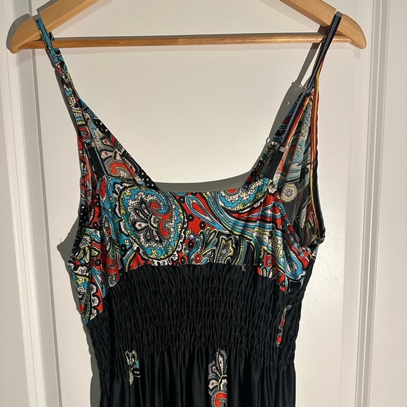 Black and Red Paisley Print Maxi Summer Dress - Picture 4 of 4